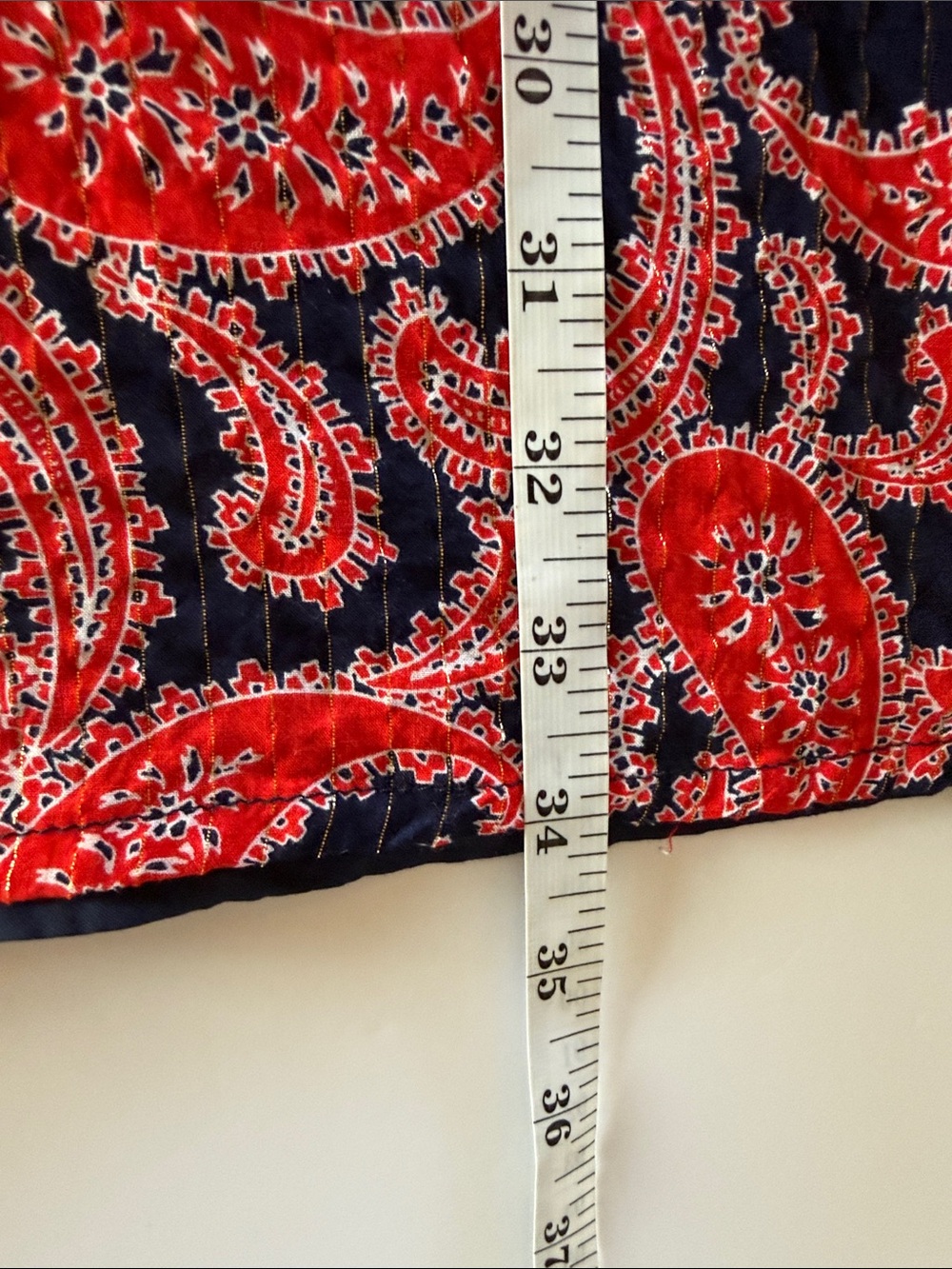 Boden Red/Navy Paisley Tie-Neck Mini Dress US Size 8 - Picture 12 of 15